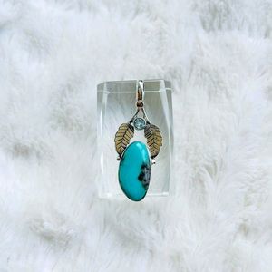 Turquoise with Blue Topaz Pendant